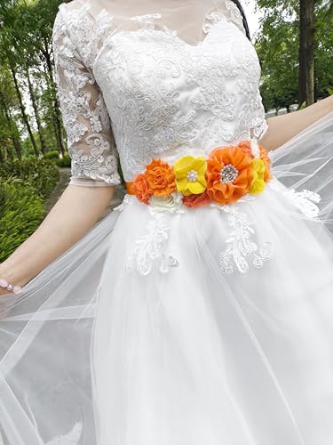 Orange Baby Shower Sash Maternity Sash Orange Pregnancy Sash Belt Baby Shower3