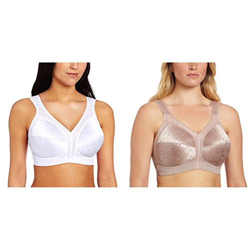Playtex Women's 18 Hour Original Comfort Strap Bra #4693, White/Toffee, 48DD