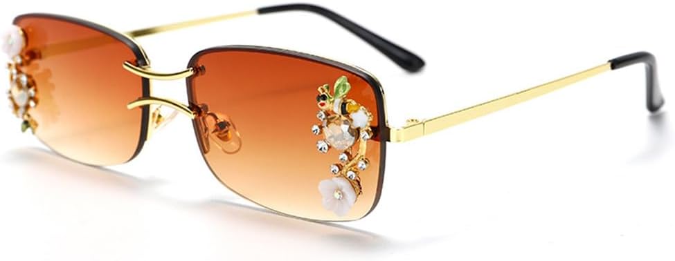 Sunglasses Ladies Frameless Ladies Glasses Flower Season Travel Decoration Eyewear