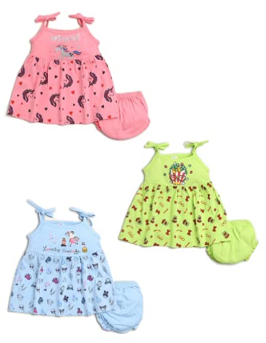 Mars Infiniti Frock & Panty Set for Baby Girls (Pack of 3)