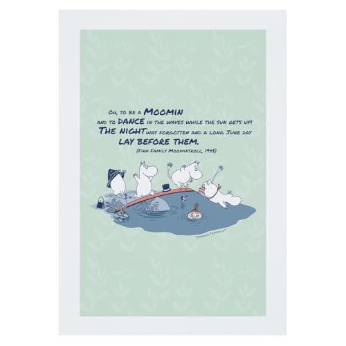Moomin póster decorativo Dance in the Waves con cita de la familia finlandesa para dormitorio