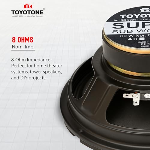 Image of 8 inch Super Subwoofer 6 Layer - 60W Normal Power / 80W Max Power / 8-Ohms / 90mm Single Magnet Ideal for Upgrading Trolley, Home Theater Subwoofer Systems, Tower Speakers, and DIY Audio Projects