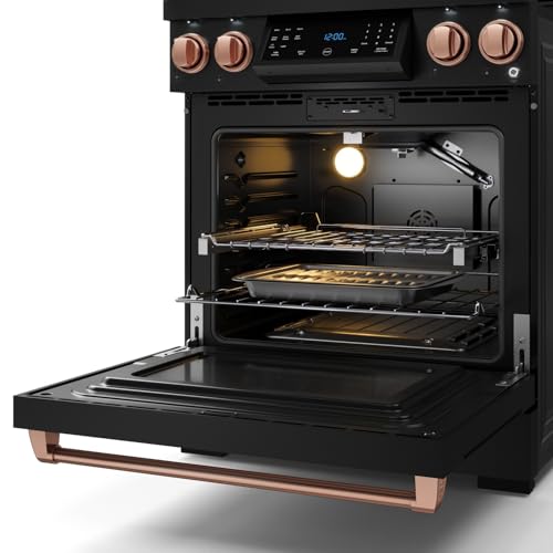 Image of Gordon Ramsay by THOR Kitchen 30 Inch Professional Gas Range with Tilt Panel Touch Control in Black /Rose Gold