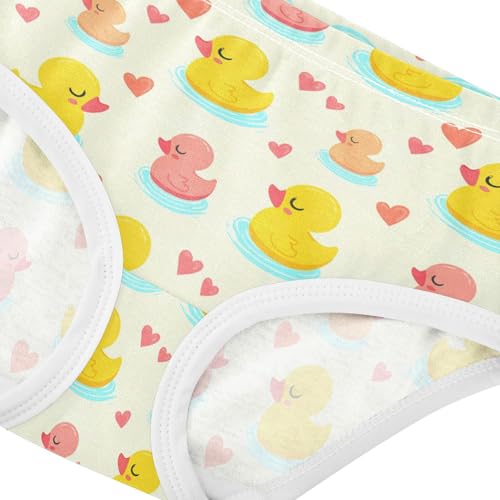 Cute Rubber Duck Heart Yellow Toddler Girls's Underwear 2T 23022224