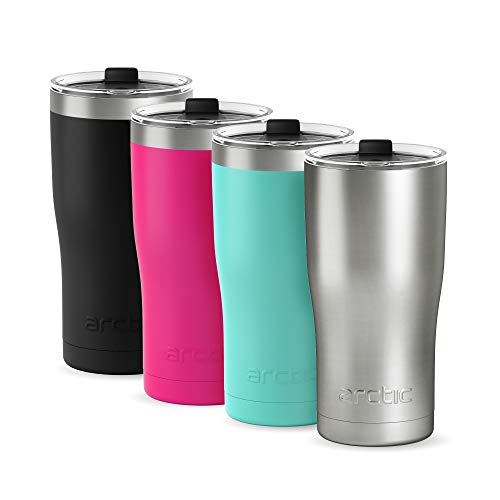 🛒 Crazy Deals Arctic Tumblers Stainless Steel Camping & Travel 20 oz Tumbler With Lid (Splash Proof), Double Wall Vacuum Insulated, Premium Insulated Thermos - (Stainless, Turquoise, Pink, Black, 4-pack)