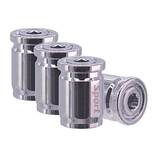 iSaddle Car Tire Valve Stem Cap Anti-Theft Auto Tyre Air Stems Dust Cover Auto Exterior Accessory for Acura Audi VW Honda Toyota KIA BMW Lexus Jeep Dodge Benz Volvo Chevrolet Nissan (4PCS Silver)