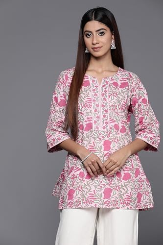 Image of Libas Printed Cotton Straight Kurti for Women