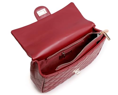 Image of FEVERSOLE Crossbody Bag Vegan Leather Women Retro Small Saddle Satchel Shoulder Bag Tote With Long Adjustable Strap