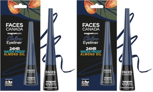 Image of FACESCANADA Magneteyes Color Eyeliner Gel - Dazzling Blue,4 Ml|Glossy Finish|24Hr Long-Lasting|Waterproof|Smudgeproof|Precise Application|Intense Color Payoff|Almond Extract & Vitamin E (Pack of 2)
