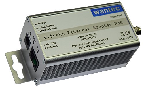 Preisvergleich Produktbild Wantec 5613 2wIP Ethernet-Adapter (2-Draht) mit PoE / BNC