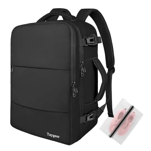 Taygeer Sac a Dos Voyage Cabine Avion, Bagage à Main 45x36x20 Easyjet, Sac à Dos pour Ordinateur Portable 15.6 Pouces USB Charging Port, Sac a Dos Voyage Femme Homme Collège Affaire Scolaire, Noir