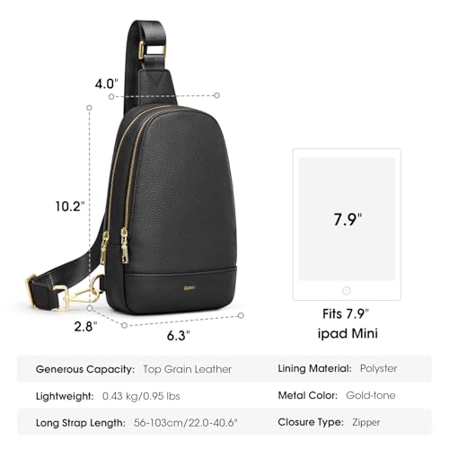 Kattee Sling Bag for Women Crossbody, Soft Leather Fanny Packs for Women, Small Crossbody Chest Bag with RFID Blocking3