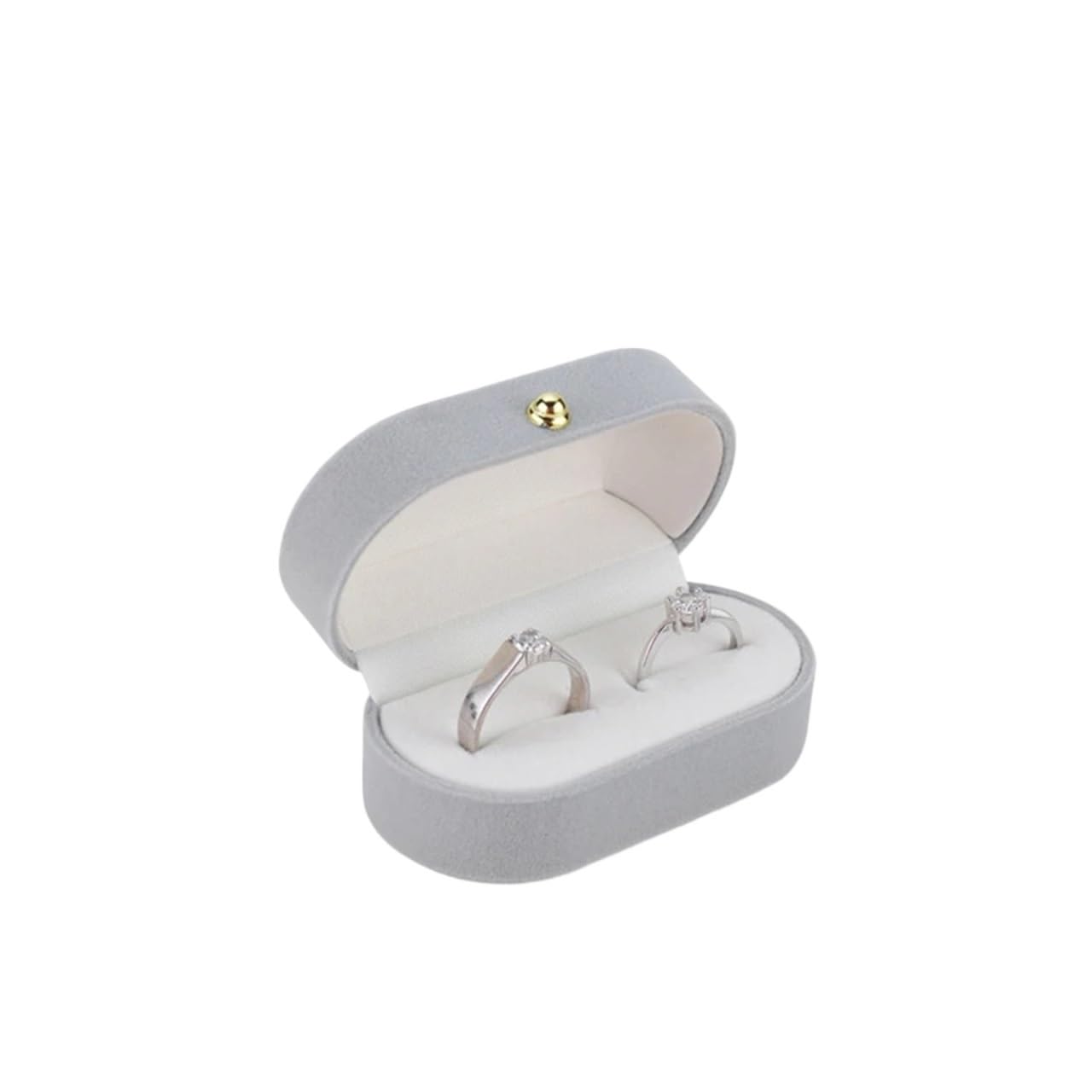 LCKKJHG Wedding Ring Box Double Ring Box Wedding Diamond Boxes Jewelry Display Organizer Proposal Engagement Ceremony Storage Cases(Grey)