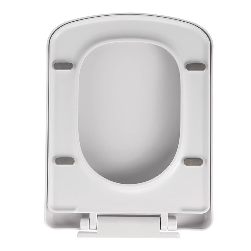 Lunette de toilette carrée avec fermeture douce et libération rapide pour un nettoyage facile, Abattant WC universel pour cuvettes de toilette carrée, 36 * 45cm