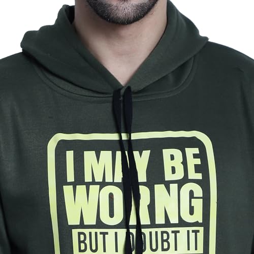 Image of Mack Jonney Printed Hooded Cotton Fleece Hoodie for Men-MACK32358