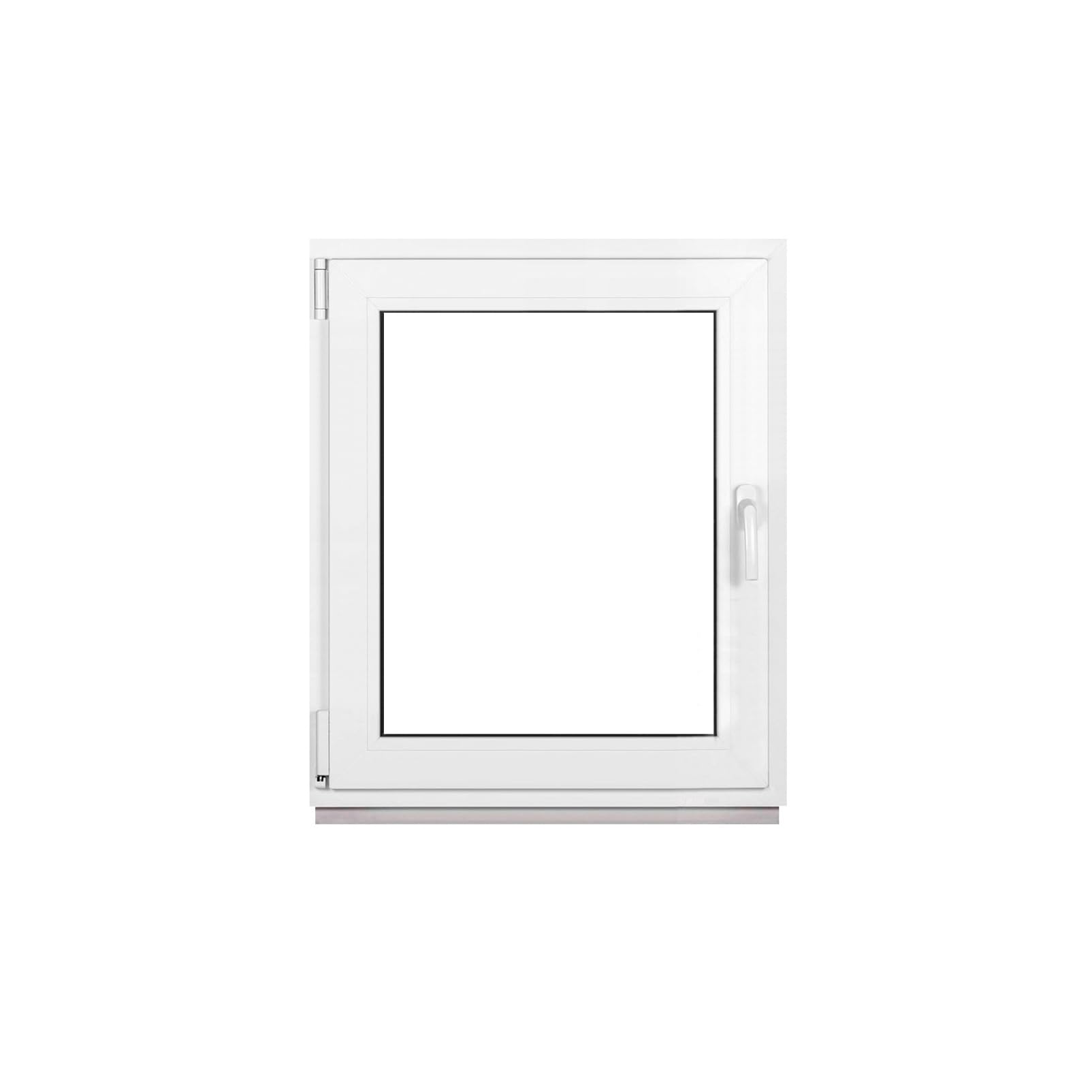 Framex Finestra in Plastica Bianca Larghezza x Altezza 70 x 90 cm (700 x 900 mm) Doppi Vetri (32 mm), Anta-Ribalta, Girevole DIN Sinistra – Premium