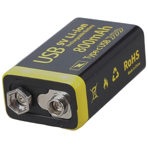 Batería recargable 6F22 de 9 V, 800 mAh/1100 mAh, alta capacidad para alarmas y micrófonos