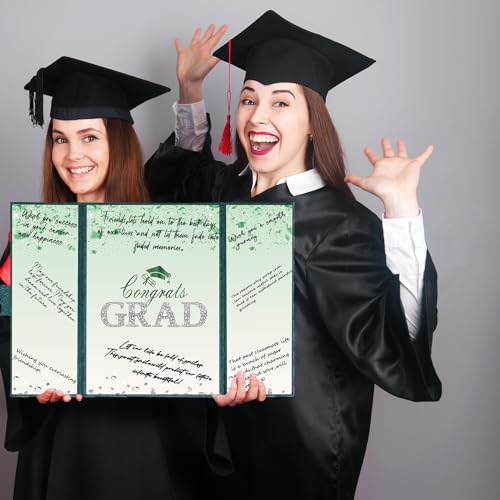 Image of Crenics Green Graduation Decorations Class of 2026, Creative Graduation Guest Sign in Book Alternative, Congrats Grad Signature Book 18 inch x 12 inch, Awesome Graduation Gift or Keepsake