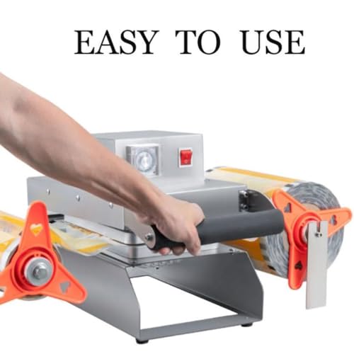 XQZMZSCP Food Tray Sealer Machine, Takeaway Box Hand Pressure Food Packaging Machine with Temperature Control - Commercial Stainless Steel Vegetables (14 * 14cm)