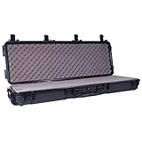 Condition 1 Deep Tactical Rifle Case, Black | 54.77” x 16.50” x 7.95″ | IP67 Waterproof Case | Patented Push-Button Locks & All-Terrain Rubber Wheels | Hard Plastic Case with Foam