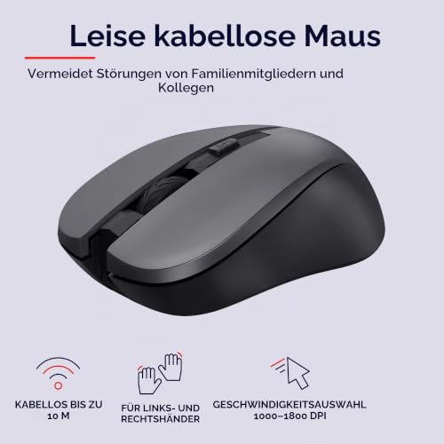 Trust Trezo Wireless Spanische QWERTY Tastatur und Maus, Langlebiges Design, leise und ergonomische Tastatur, Handgelenkstütze… – Ansicht 6