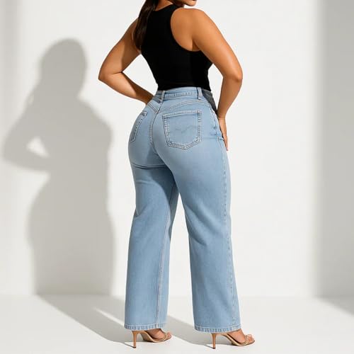 Curvola BBL Jeans Valvari Jeans Deneva BBL Jeans's Tummy Control Baggy Straight4