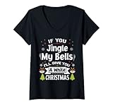 Photo Gallery donna se jingle my bells ti darò un uomo bianco di natale maglietta con collo a v Photo Gallery donna se jingle my bells ti darò un uomo bianco di natale maglietta con collo a v