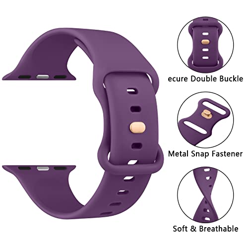 Silicone Straps compatible with Apple Watch Strap 38mm 40mm 41mm, Sport Replacement Band Compatible with Apple Watch Ultra - Image 3