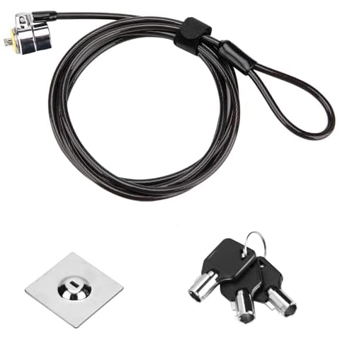 LORADAR Laptop Cable Lock Hardware Security Cable Lock Anti Theft 3 Keys 6.7Ft w/Adhesive Anchors Compatible for Tablets,Laptops, iMac Other Devices Longer Cable (Keyed Different) Cover