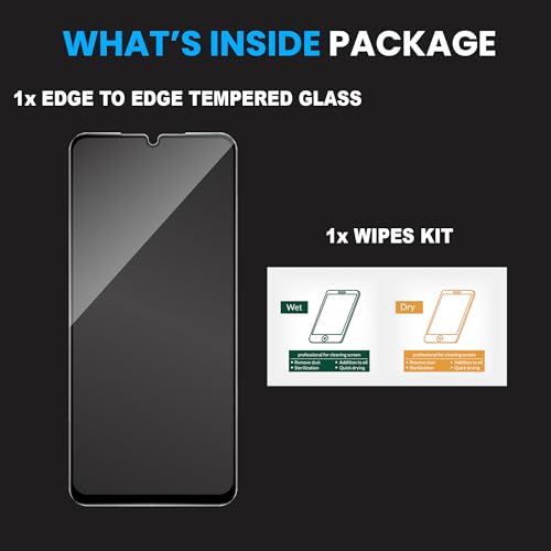 Image of FIRST MART Gorilla Tempered Glass Compatible For Samsung Galaxy A07 and Samsung M07 (6.7 Inches) With Full Screen Coverage and Easy Installation Kit| Edge-To-Edge Protector|Black