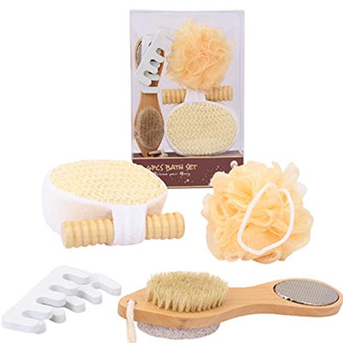 Bath & Body Pamper/Grooming Spa Gift Set: Sponge, Massager, Pedicure, Brush