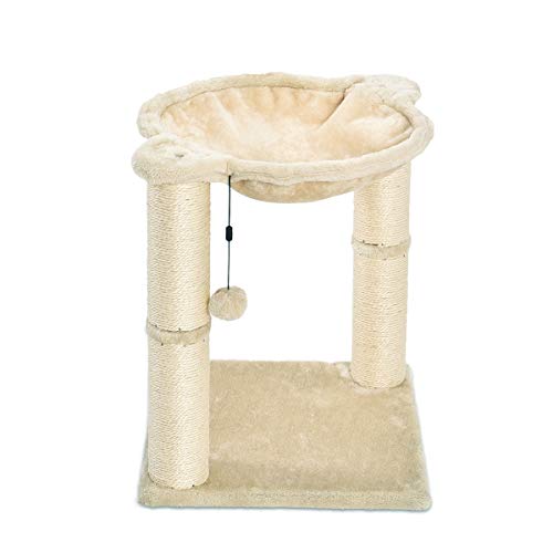 Amazon Basics Cat Tower With Hammock And Scratching Posts For Indoor Cats, 15.8 X 15.8 X 19.7 Inches, Beige #TOP2