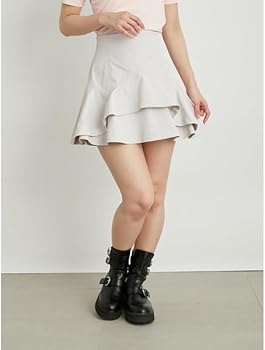 Amazon | [リリーブラウン] メモリーツイルラッフルスカショーパン