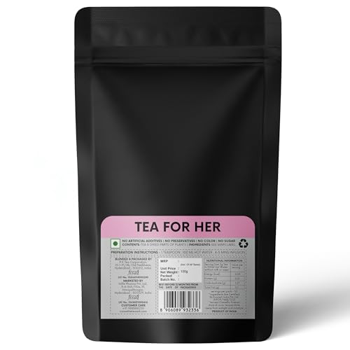 The Tea Ark Spearmint Tea For her Pcos Pcod, Herbal Powder Tea For Women With (Shatavari & Fennel) Caffeine Free, Hormonal Balance, Reduce Unwanted Hair, Clear Acne (50 Cups),100 Grams (Pouch)