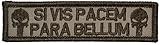 Punisher Skull Si Vis Pacem para Bellum 1x3.75 inch Morale Patch - Multiple Colors (Desert Tan)