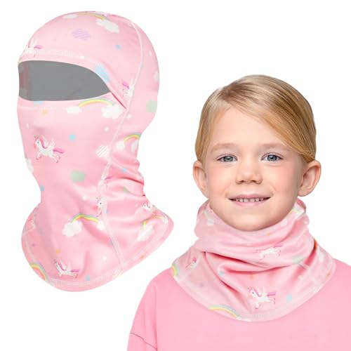 TAGVO Passamontagna Invernale Termico per Bambini 4-10 Anni, Passamontagna in Pile, Antivento Caldo Maschera da Sci...