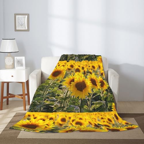 Couverture douce et chaude grand format lit canapé camping tournesol - 7