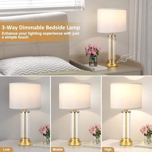 Seealle TABLE LAMP 05311 Gold Bedroom Lamps Set Of 2 - Touch Bedside Lamp For Night Stands With Usb C+A, 3 Way Dimmable Nightstand Table Lamps thumb #1