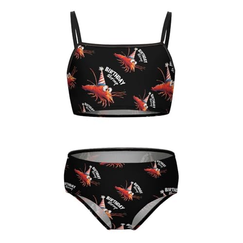 Birthday Shrimp Girls Swimsuits Two Piece Bikini Sets Beach Sport Swimwear Bathing Suit