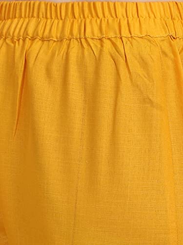 Image of VredeVogel Women Cotton Slub Straight Kurta Set With Pant and Net Embroidery Dupatta