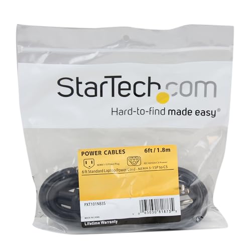 Upgrade StarTech.com 6ft (1.8m) Laptop Power Cord NEMA 5-15P to C5 (Mickey Mouse) 10A 125V 18AWG Laptop Replacement Charger Cord Brick Cord - UL Listed (PXT101NB3S) - Image 4