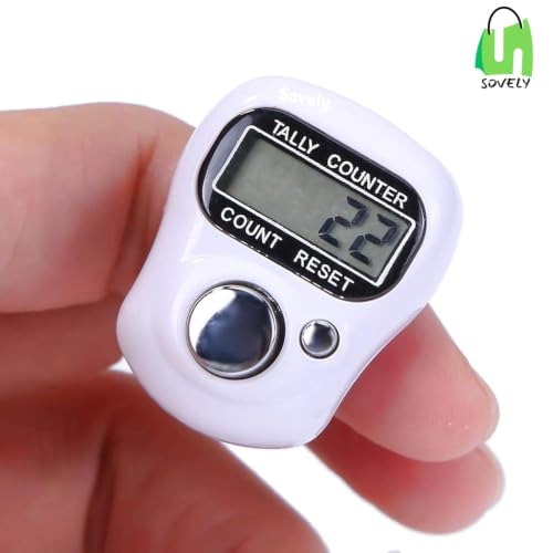 Image of Sovely Mini Hand Tally Counter Digital Electronic Finger Ring - LED Finger Counter for Mantra Jap, Cricket Umpire, NAM Jap, Multiuse Counting Tally Machine, Portable Hand Clicker (4, Multicolor)