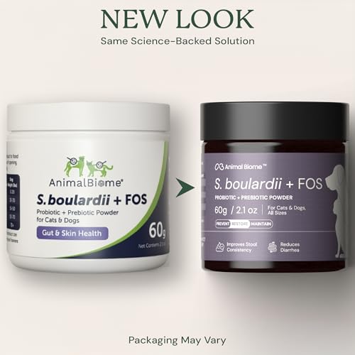 Image of Animal Biome Dog & Cat Probiotics, Gut Rescue, S Boulardii + FOS Powder 30g | 50 Scoops, FOS Prebiotic, Saccharomyces Boulardii Yeast Probiotic, Healthy Skin, Gut Health & Diarrhea Support, Food Topper