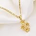 Produktbild huangxuanchen co.,ltd Halskette Blumenanhänger Halsketten Für Frauen Gold Farbe Blumen Schmuck African Arab Birthday Party Geschenk