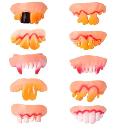 XinYangMao 10 Pièces de Fausses Dents de Vampire - Dentier...