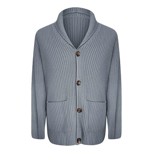 Pull col châle en maille côtelée homme en tricot haut de gamme à manches longues