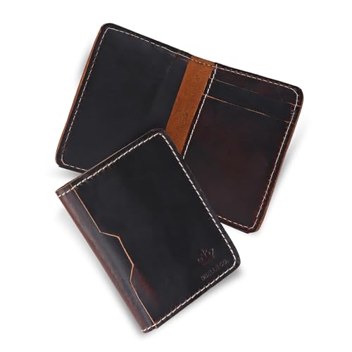 BBelle Co.Minimalist Hunter Slim Leather Wallet for Men's & Women's | Card Holder for Men's | Card Holder Wallet for Women's | Wallets for Men's Slim (COFFEE BROWN)