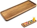 KtbeYTi Bandeja de Madera de Natural 29x10.6x1.6 cm Bandeja de Acacia Platos...