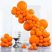PartyWoo Orange Balloons 152 pcs Different Sizes of 18 12 10 5 Inch Fall Balloon Arch Kit Garland for Thanksgiving Halloween Little Cutie Baby Shower Birthday Party Decorations Orange-Y9