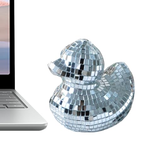 para tartas con bola de espejo – Figura decorativa de pato de discoteca, de fiesta brillante | Decoración para tartas reflectante única para bodas, bares, eventos, celebraciones